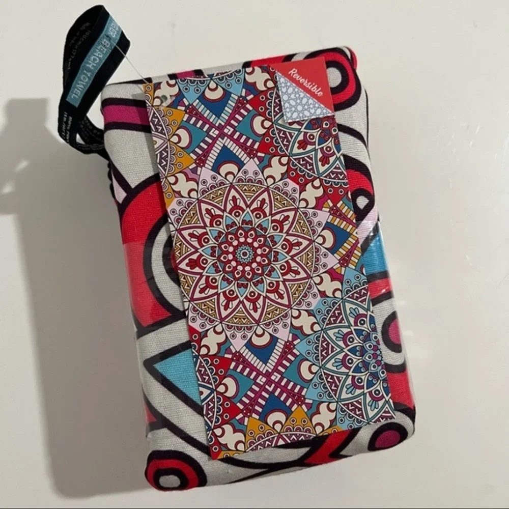Whitley Willows Mandala Motif Packable Microfiber Travel Yoga Towel New
